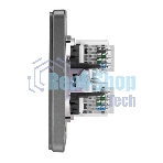 Розетка Kranz ROUND компьютерная двойная RJ45+RJ45 кат6 с/у титан