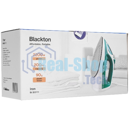 Утюг Blackton Bt SI3111 белый/зеленый, 2200 Вт, 20 г/мин, 90 г/мин, 200 мл