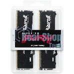Оперативная память Kingston Fury Beast, DDR5, 32Gb (2x16GB), 5600MHz, CL36, DIMM, с радиаторами, RGB, черный