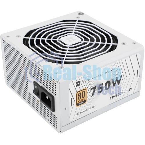 Блок питания 750W/Power Supply Thermalright, 750W 80+ Gold (ATX, 3.1, PCIe 5.1, Non-modular, 1x24(20+4)pin, 1xCPU 8(4+4)pin, 2xPCIe*2 8(6+2)pin, 5xSATA3, 1x12+4pin (12VHPWR PCIe 5.1 12+4pin 600mm), 3xMOLEX4pin, Active, 120x120мм, 150x140x86mm, APFC, white)