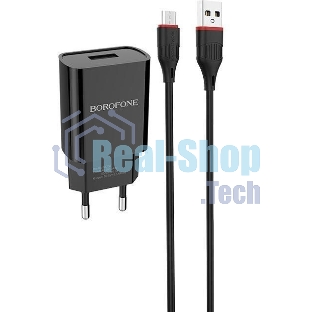 Сетевое зарядное устройство BOROFONE (6931474702135) для micro USB BA20Am черный
