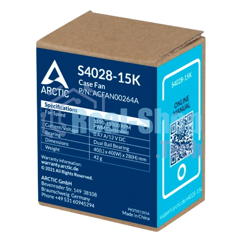 Вентилятор для корпуса Arctic S4028-15K черный, 40 мм, 15000 об/мин, 4 pin