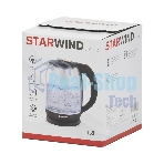 Чайник электрический Starwind SKG1052 1.8 л, 1500 Вт, темно-коричневый/бронзовый (корпус: стекло)