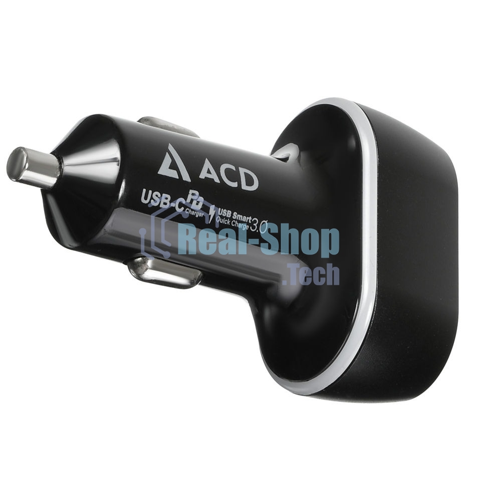 Автомобильное ЗУ ACD 63Вт, 2xUSB 1PD+1QC, 3.6~20В/3А RTL