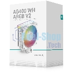 Кулер для процессора DEEPCOOL AG400 WH ARGb V2 белый 120мм алюминий+медь 2100rpm 31.6db 4-pin 220W 152мм