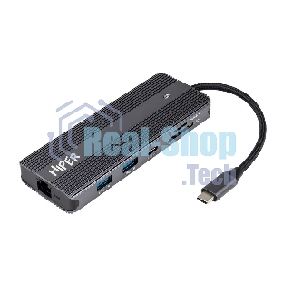 USB-концентратор HIPER HP-DS11-01, USB Type-C, USB Type-C/HDMI/USB-A/microSD/SD/DisplayPort/3.5мм/RJ45, USB