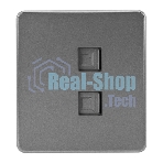 Розетка Kranz ROUND компьютерная двойная RJ45+RJ45 кат6 с/у титан