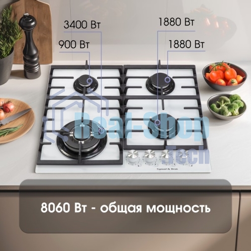 Газовая варочная панель Zigmund & Shtain M 28.6 W белый