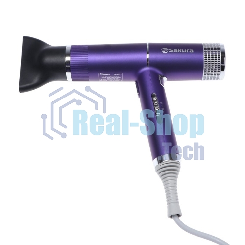 Фен SAKURA SA-4051V фиолетовый/серый, 1600 Вт, компактный