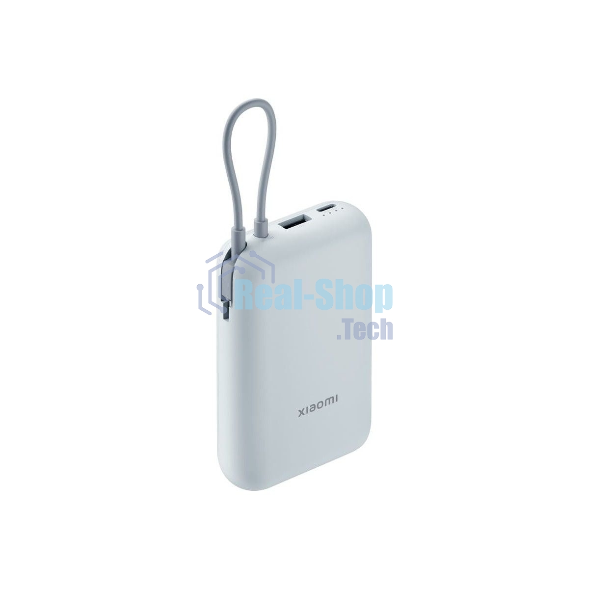 Портативный аккумулятор Xiaomi Power Bank 10000mAh (встроенный кабель) Ледяной синий GL