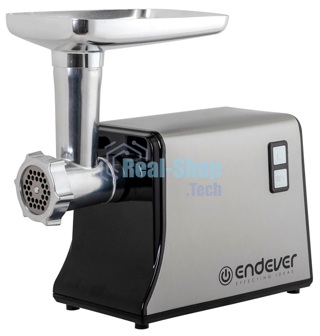 Мясорубка электрическая Endever Sigma-115 стальной, 2200 Вт, 2.0 кг/мин, реверс, защита от перегрузки, насадки - 5