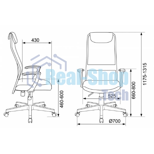 Кресло Бюрократ KB-8/DG/TW-12 TW-04 TW-12 серый, сетка