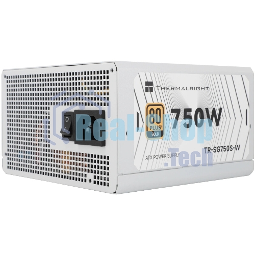 Блок питания 750W/Power Supply Thermalright, 750W 80+ Gold (ATX, 3.1, PCIe 5.1, Non-modular, 1x24(20+4)pin, 1xCPU 8(4+4)pin, 2xPCIe*2 8(6+2)pin, 5xSATA3, 1x12+4pin (12VHPWR PCIe 5.1 12+4pin 600mm), 3xMOLEX4pin, Active, 120x120мм, 150x140x86mm, APFC, white)