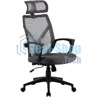 Кресло Cactus CS-MC414-GY черный, сетка, подголовник