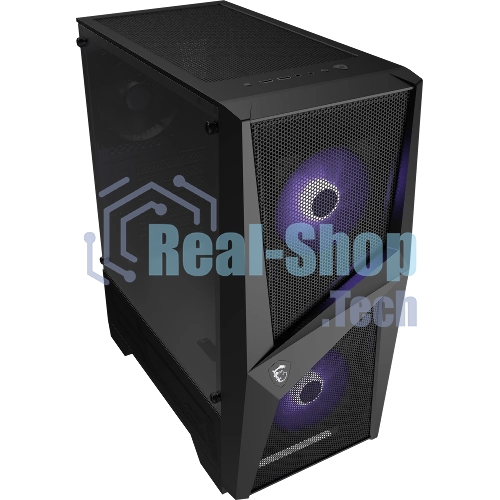 Компьютерный корпус MSI MAG FORGE 100M/mid-tower, ATX, tempered glass side panel/2x RGb 120мм & 1x 120мм fans inc./MAG FORGE 100M