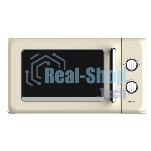 Микроволновая печь Centek SOLO CT-1553 слоновая кость, 20 л, 800 Вт, переключатели - поворотный механизм