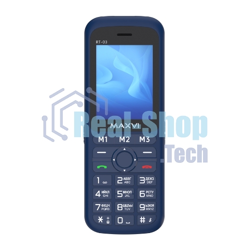 Мобильный телефон Maxvi RT-03 + док-станция, синий