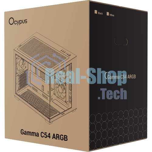 Корпус Ocypus Gamma C54 BK ARGB, Mini-Tower, чёрный, 3 x 120 мм