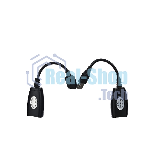Кабель AM/AF удлинитель USB по витой паре VCOM (AM/RJ45-RJ45/AF) до 45m CU824