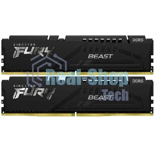 Оперативная память Kingston Fury Beast, DDR5, 16GB (2x8GB), 5600MHz, CL36, DIMM, с радиаторами, черный