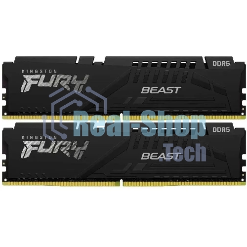 Оперативная память Kingston Fury Beast, DDR5, 16GB (2x8GB), 5600MHz, CL36, DIMM, с радиаторами, черный