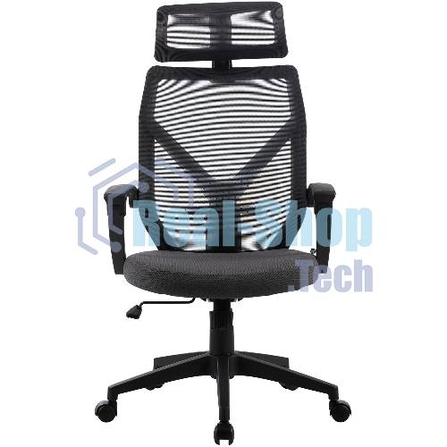 Кресло Cactus CS-MC414-GY черный, сетка, подголовник