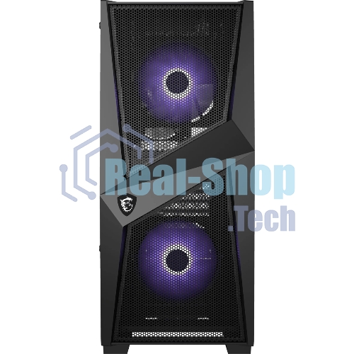 Компьютерный корпус MSI MAG FORGE 100M/mid-tower, ATX, tempered glass side panel/2x RGb 120мм & 1x 120мм fans inc./MAG FORGE 100M