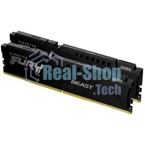 Оперативная память Kingston Fury Beast, DDR5, 16GB (2x8GB), 5600MHz, CL36, DIMM, с радиаторами, черный