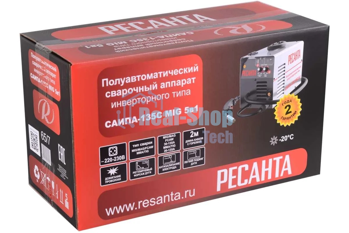 Сварочный аппарат инверторный п/а САИПА-135 Ресанта