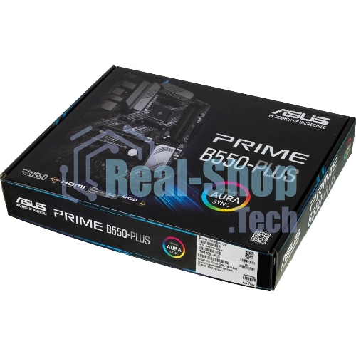 Материнская плата ASUS PRIME B550-PLUS, AM4, AMD B550, 4xDDR4, 6xSATA, 2xM.2, 1xPCIe 3.0 x16, 1xPCIe 4.0 x16, 3xPCIe x1, 1xDP, 1xHDMI, 1x 1Gb LAN, 1xUSB 3.2 Gen 2, 4xUSB 3.2 Gen 1, 2xUSB 2.0, 5x3.5 мм, 7.1, ATX