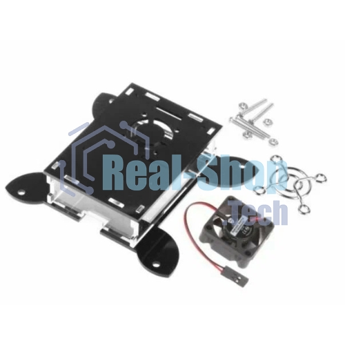 Корпус Qumo, VESA 100x100+вентилятор, Raspberry Pi 4, акрил, черный (RS043)