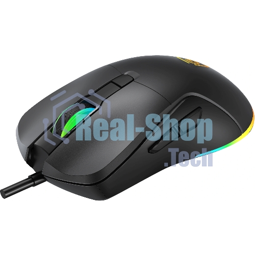 Мышь проводная Oklick 750G черный, 7200 dpi, USB, кнопки - 5