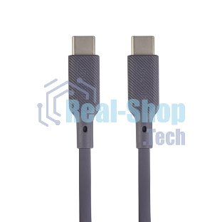Кабель Type-C to Type-C, silica gel, 1м, 3A, 60W, PD (gray)