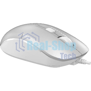 Мышь проводная A4Tech Fstyler FM26S серебристый/белый, 1600 dpi, USB, кнопки - 4
