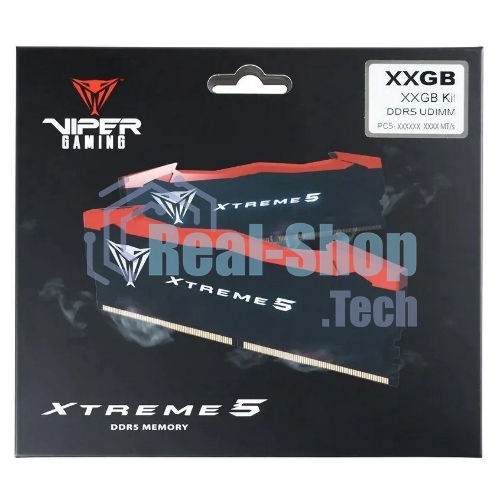 Оперативная память Patriot Viper Xtreme 5, DDR5, 32GB (2x16GB), 7600MHz, CL36, DIMM, с радиаторами, черный