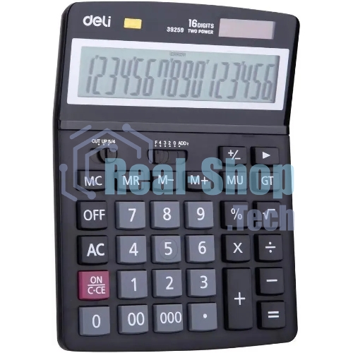 Калькулятор настольный Deli E39259 черный 16-разр.