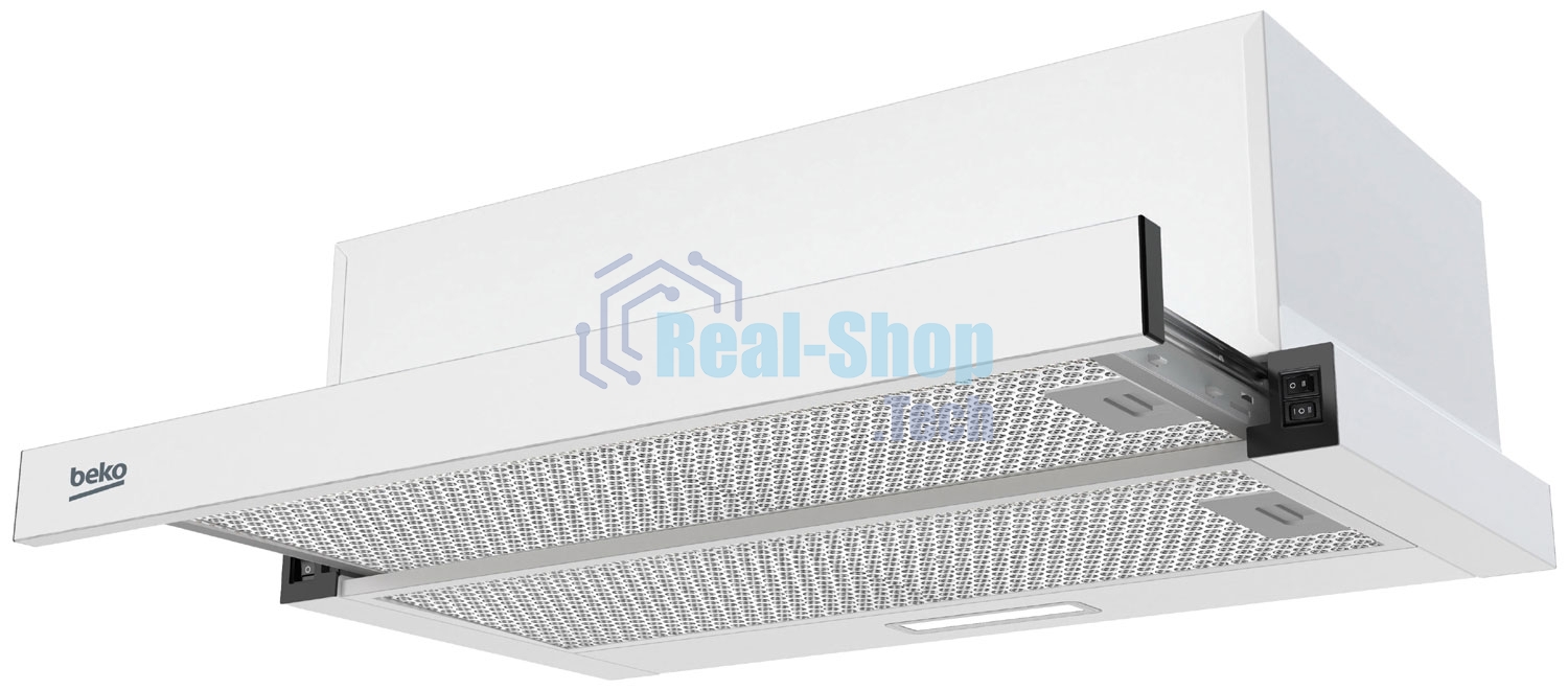Вытяжка телескопическая Beko BHNT613R4CW белый, 60 см, 320 куб. м/ч, 61 дБ