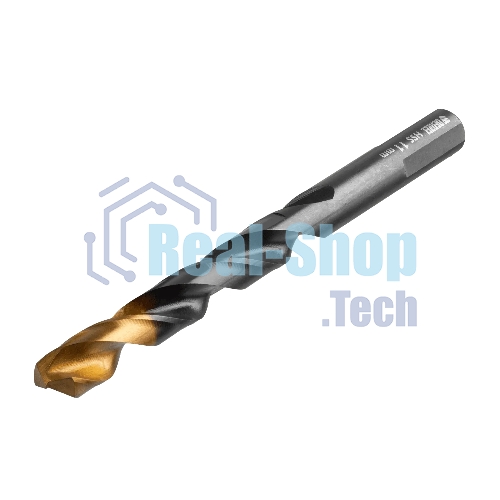Сверло по металлу Denzel 11 мм, HSS-Tin, Golden Tip, 6 шт.