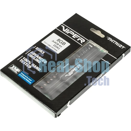 Оперативная память Patriot Viper 3, DDR3, 8GB (2x4 GB), 1600 MHz, CL9, DIMM, радиатор, черный