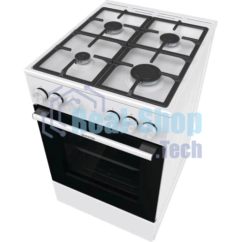 Плита газовая Gorenje GG5A11WF белый, конфорок 4 газовых, духовка 70 л, 50 см x 85 см x 59.4 см