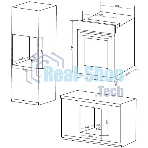 Шкаф духовой электрический Maunfeld EOEM519B, встраиваемый