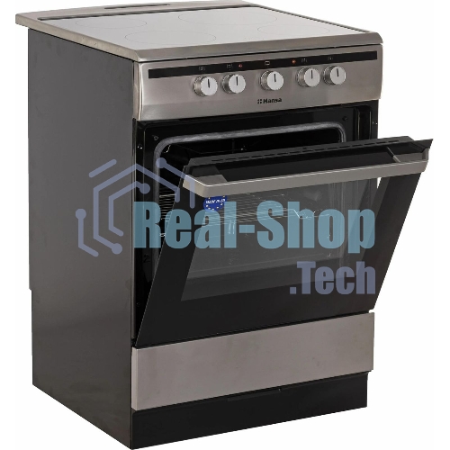 Плита электрическая Hansa FCCX64000 серебристый, конфорок 4 шт, духовка 69 л, 60 см x 85 см x 60 см