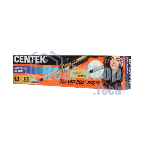Щипцы для завивки волос Centek CT-2089 черный/золотистый, 13-25 мм, 200 °C, 1 режим
