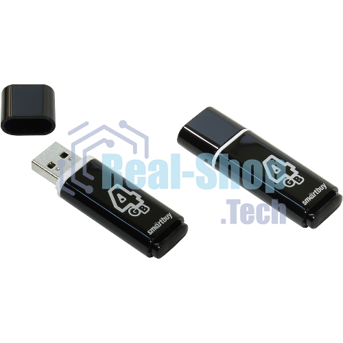 Флешка USB Smartbuy Glossy series black (SB4GbGS-K), 4Gb, USB 2.0, R/W 25/15, черный