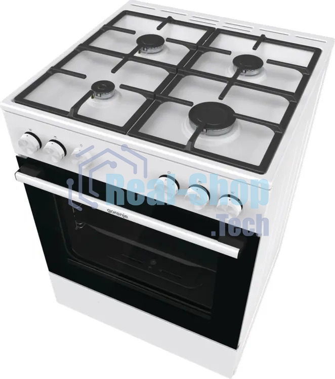 Плита газовая Gorenje GG6A10WFFM белый, конфорок 4 шт, духовка 72 л, 60 см x 85 см x 60 см