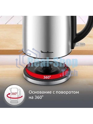 Чайник электрический Moulinex BY3R0DF0 1.7л. 2200Вт серебристый/черный корпус: нерж.сталь/пластик