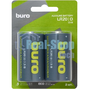 Батарея Buro Alkaline LR20 D 18000mAh (2шт) блистер, 1.5 В