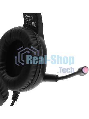 Гарнитура Oklick HS-L930G чёрный/синий, проводная, USB, подсветка