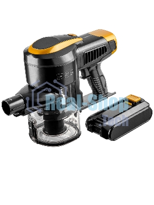 Пылесос вертикальный Brayer BR4273 серый/желтый, питание от аккумулятора, 350 Вт, уборка сухая, пылесборник 0,8 л