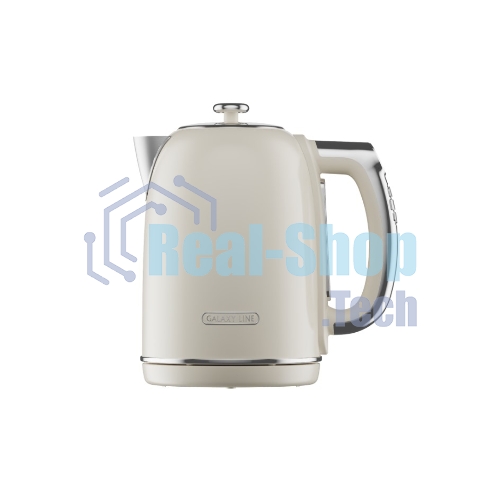 Чайник электрический Galaxy Line GL 0359 1.7 л, 2200 Вт, белый корпус: нерж.сталь/пластик